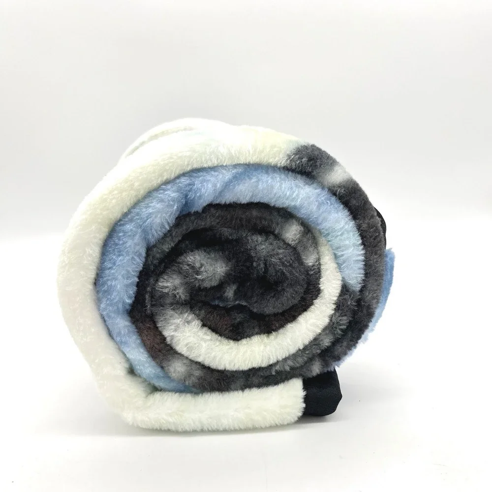 Wild Frontier Black Horse Plush Throw Blanket 50x60 Victoria Schultz Blue‎ White